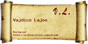 Vajdics Lajos névjegykártya